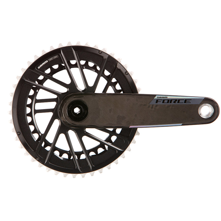 SRAM, Force 2x E1, Crankset, Speed: 12, Spindle: 28.99mm, BCD: Direct Mount SRAM 8 Bolt, 50/37, DUB, 160mm, Black, Road