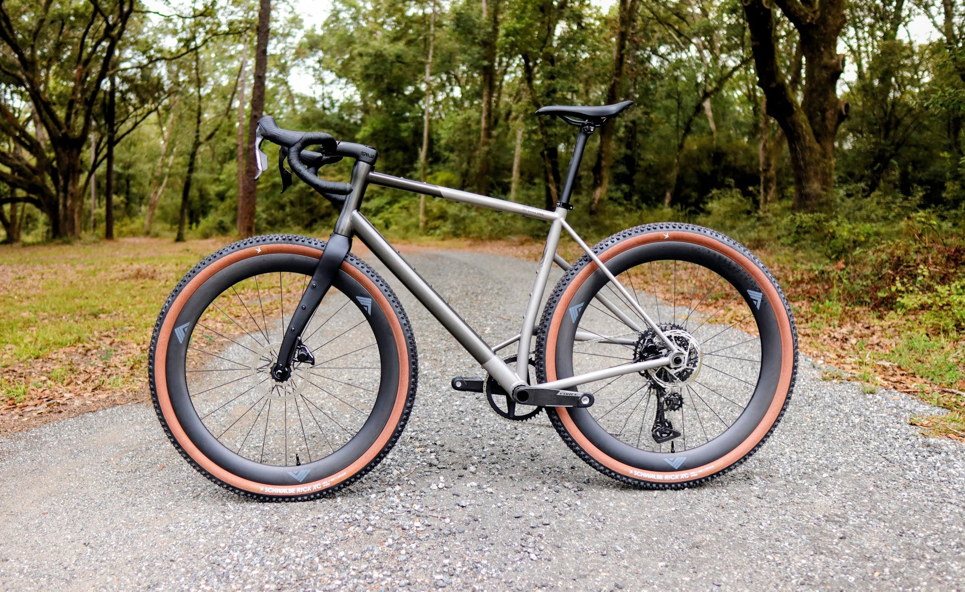 minimum tire clearance gravel bike Splitfire Gravel Bike - Ti 57mm/29x2.25 Tire Clearance
